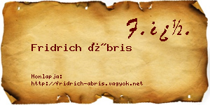 Fridrich Ábris névjegykártya